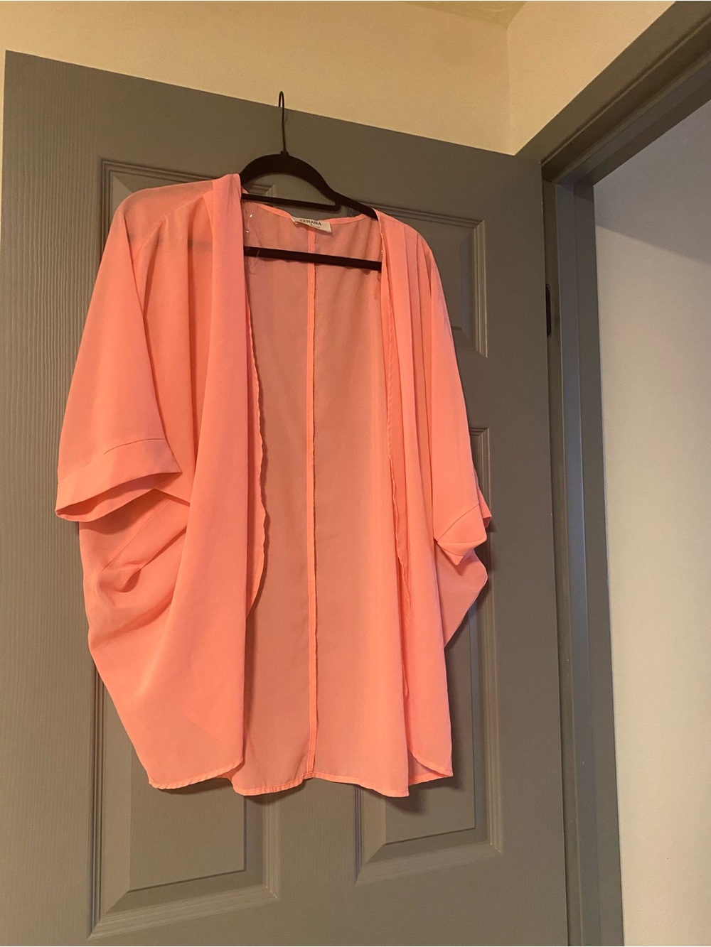 Zenana Outfitters Peach Pink Lightweight Open-Front Coverup